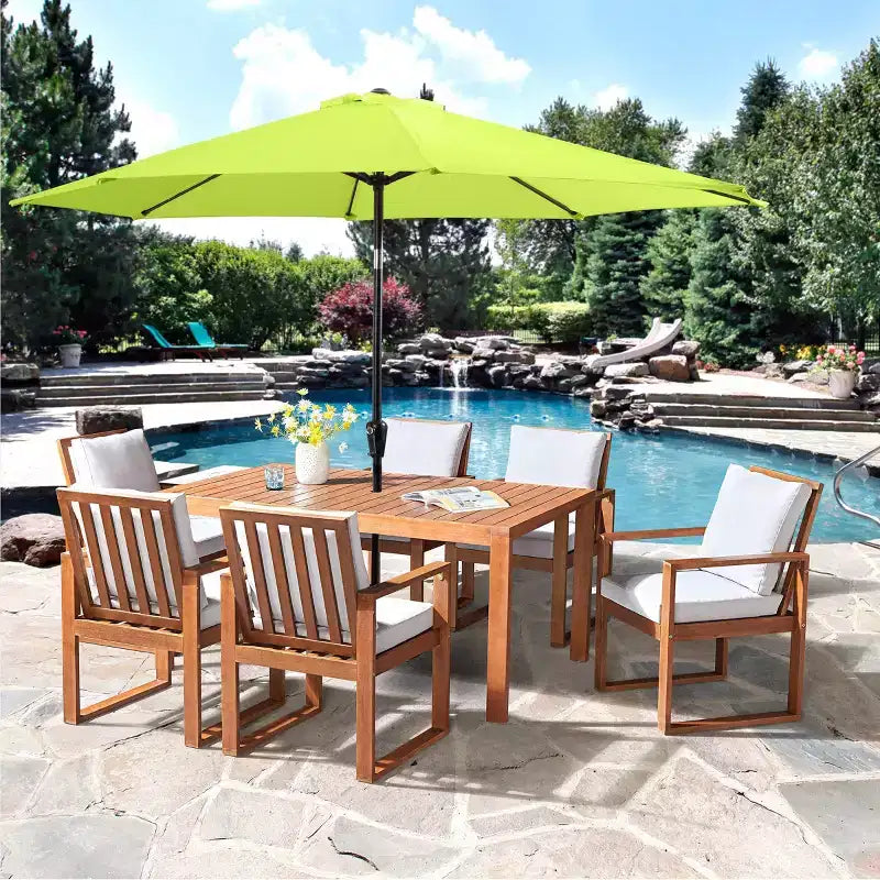 Alaterre Furniture Ensemble de salle à manger d'extérieur 8 pièces, table Weston avec parasol inclinable automatique de 3 m
