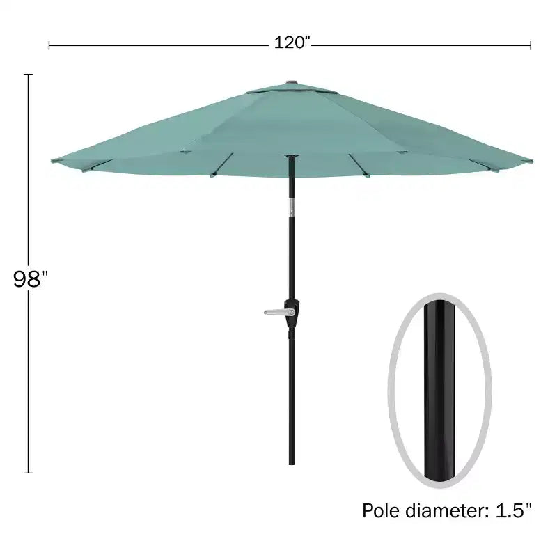 Alaterre Furniture Ensemble de salle à manger d'extérieur 8 pièces, table Weston avec parasol inclinable automatique de 3 m