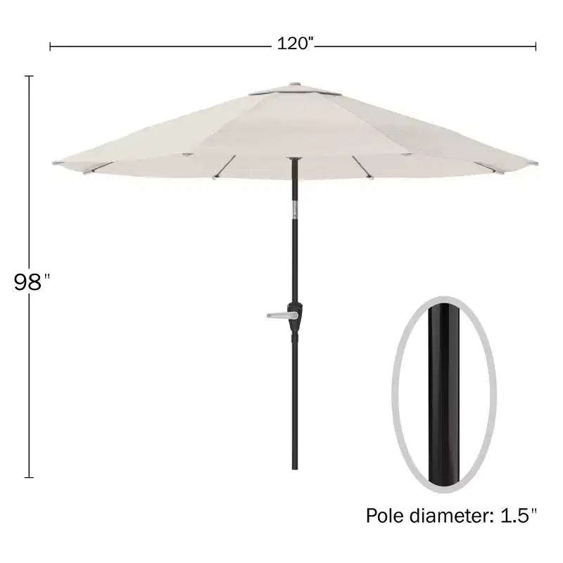 Alaterre Furniture Ensemble de salle à manger d'extérieur 8 pièces, table Weston avec parasol inclinable automatique de 3 m
