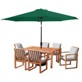 Alaterre Furniture 8pc Outdoor Patio Dining Set, Weston Table with 10' Auto Tilt Umbrella