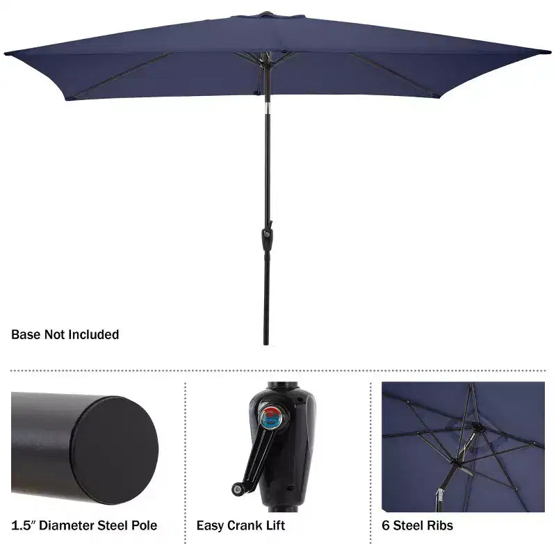 Ensemble de salle à manger d'extérieur 8 pièces Alaterre Furniture, table Weston avec parasol rectangulaire de 3 m
