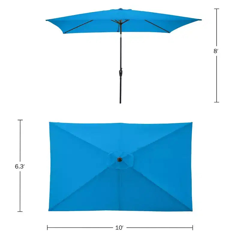 Ensemble de salle à manger d'extérieur 8 pièces Alaterre Furniture, table Weston avec parasol rectangulaire de 3 m