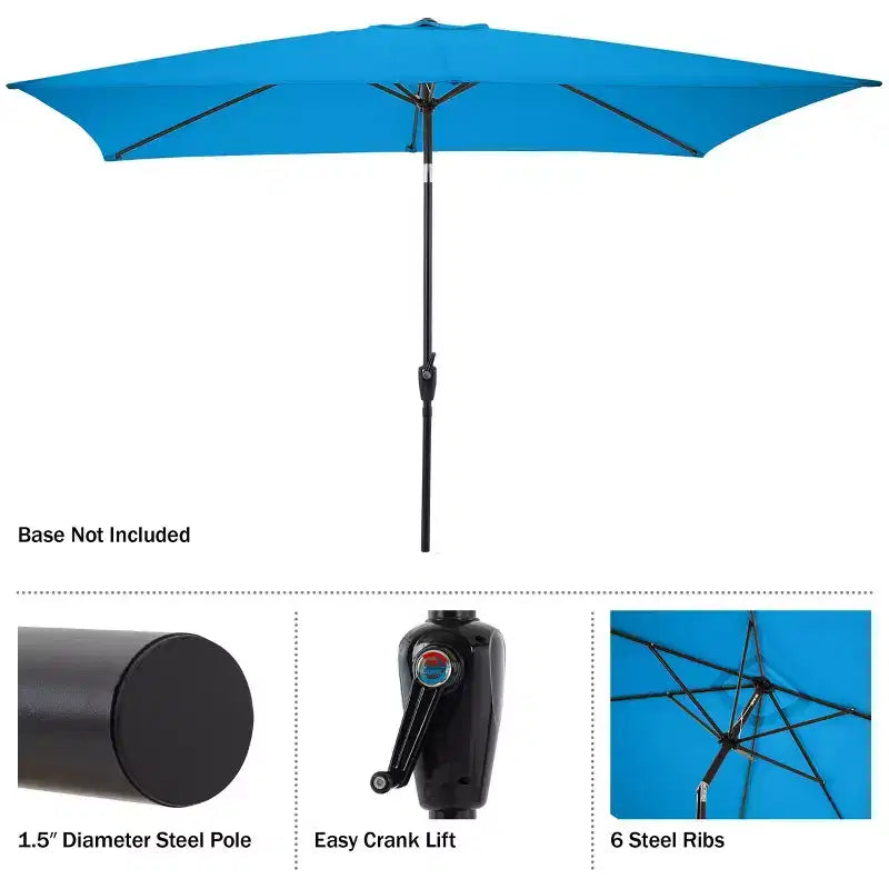 Ensemble de salle à manger d'extérieur 8 pièces Alaterre Furniture, table Weston avec parasol rectangulaire de 3 m