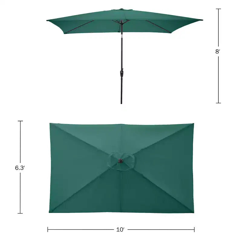 Ensemble de salle à manger d'extérieur 8 pièces Alaterre Furniture, table Weston avec parasol rectangulaire de 3 m