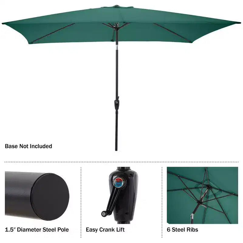 Ensemble de salle à manger d'extérieur 8 pièces Alaterre Furniture, table Weston avec parasol rectangulaire de 3 m