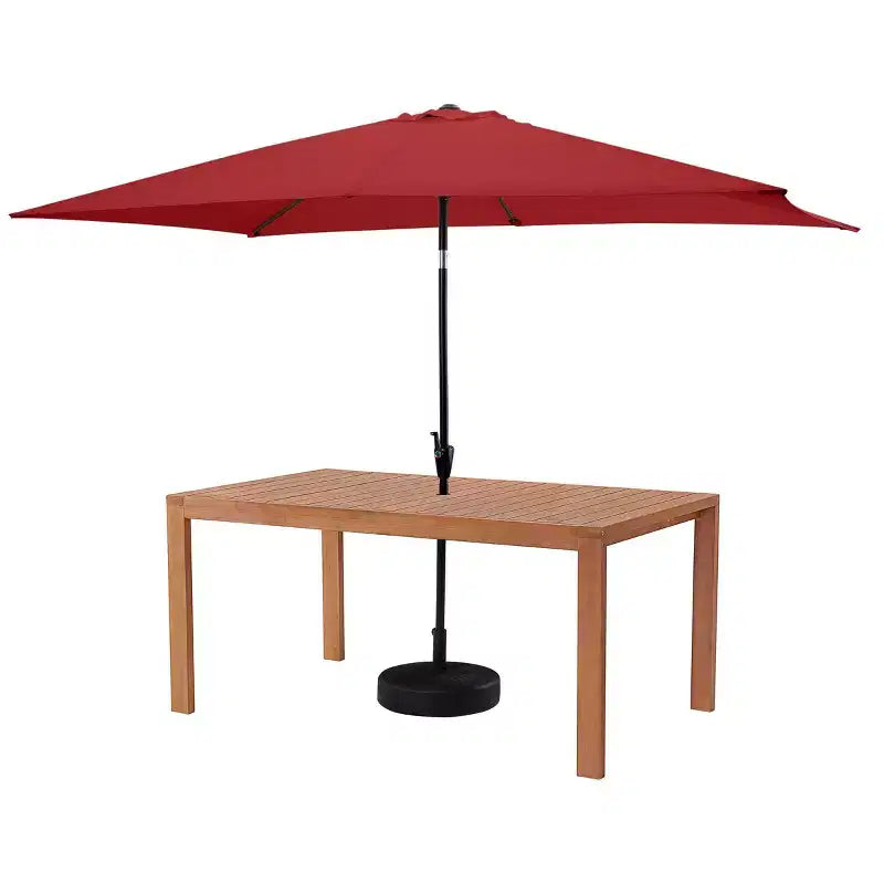 Ensemble de salle à manger d'extérieur 8 pièces Alaterre Furniture, table Weston avec parasol rectangulaire de 3 m