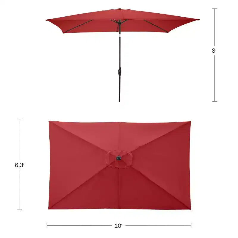Ensemble de salle à manger d'extérieur 8 pièces Alaterre Furniture, table Weston avec parasol rectangulaire de 3 m