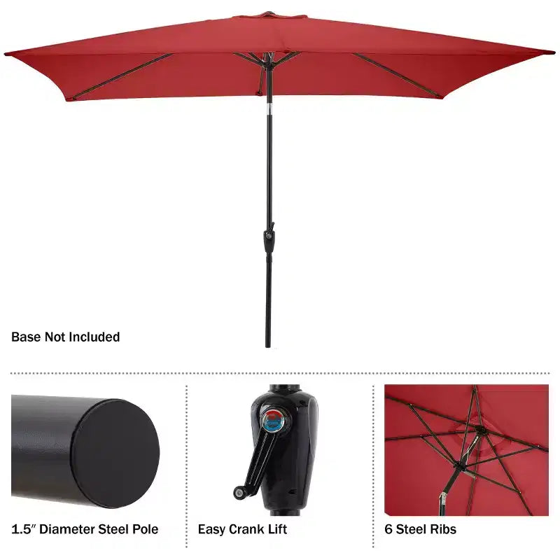 Ensemble de salle à manger d'extérieur 8 pièces Alaterre Furniture, table Weston avec parasol rectangulaire de 3 m