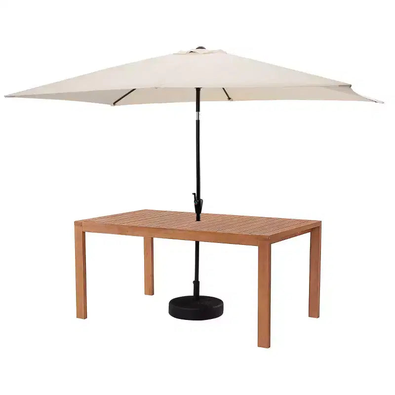 Ensemble de salle à manger d'extérieur 8 pièces Alaterre Furniture, table Weston avec parasol rectangulaire de 3 m