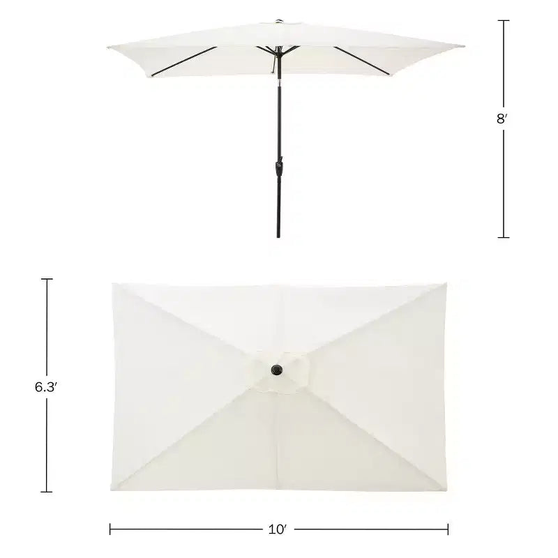 Ensemble de salle à manger d'extérieur 8 pièces Alaterre Furniture, table Weston avec parasol rectangulaire de 3 m