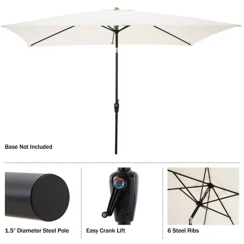 Ensemble de salle à manger d'extérieur 8 pièces Alaterre Furniture, table Weston avec parasol rectangulaire de 3 m