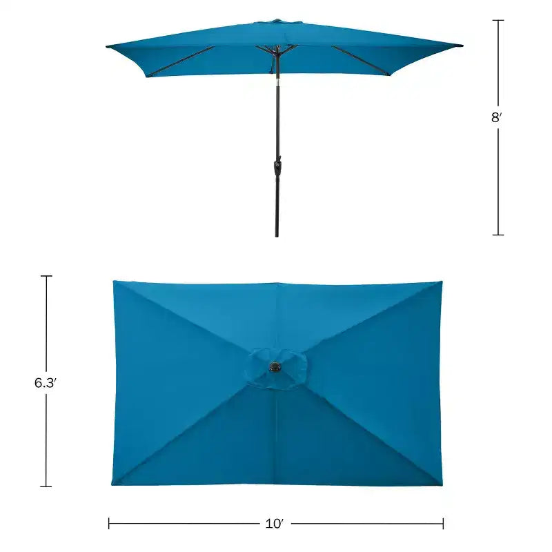 Ensemble de salle à manger d'extérieur 8 pièces Alaterre Furniture, table Weston avec parasol rectangulaire de 3 m