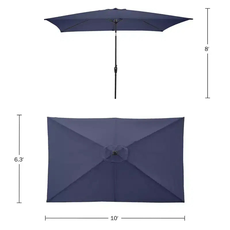 Ensemble de salle à manger d'extérieur 8 pièces Alaterre Furniture, table Weston avec parasol rectangulaire de 3 m