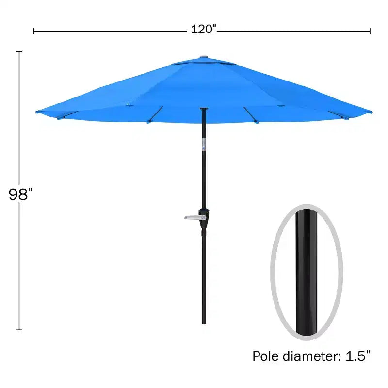 Ensemble de salle à manger d'extérieur 6 pièces Alaterre Furniture, table Okemo avec parasol inclinable automatique de 3 m