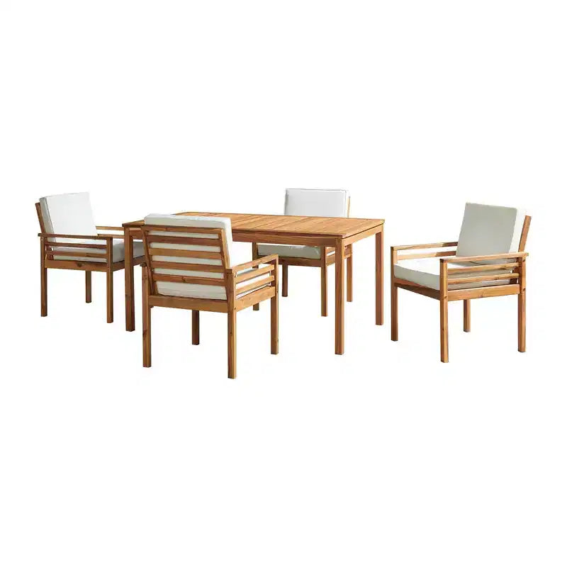 Ensemble de salle à manger d'extérieur 6 pièces Alaterre Furniture, table Okemo avec parasol inclinable automatique de 3 m