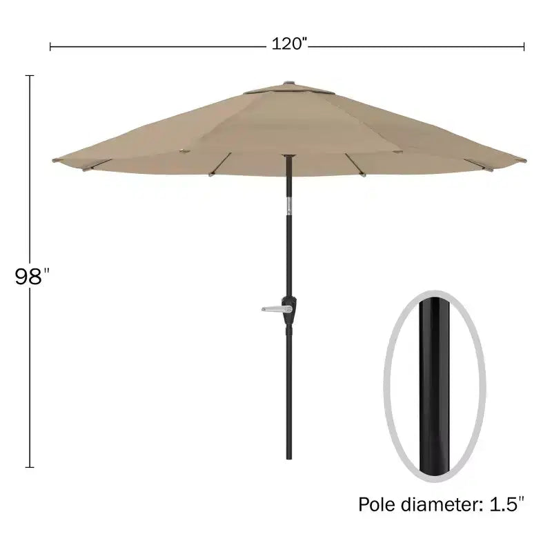 Ensemble de salle à manger d'extérieur 6 pièces Alaterre Furniture, table Okemo avec parasol inclinable automatique de 3 m