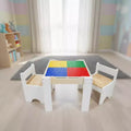 Teamson Kids Multi-Activity Table with Reversible Tabletop & Chairs Set