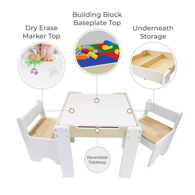 Table multi-activités Teamson Kids avec plateau réversible et ensemble de chaises