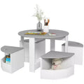 Qaba Kids Table and Chairs Set, 5 Piece Toddler Table and Chairs Set with Storage for Art, Craft, Drawing, Playroom, Classroom, Nursery