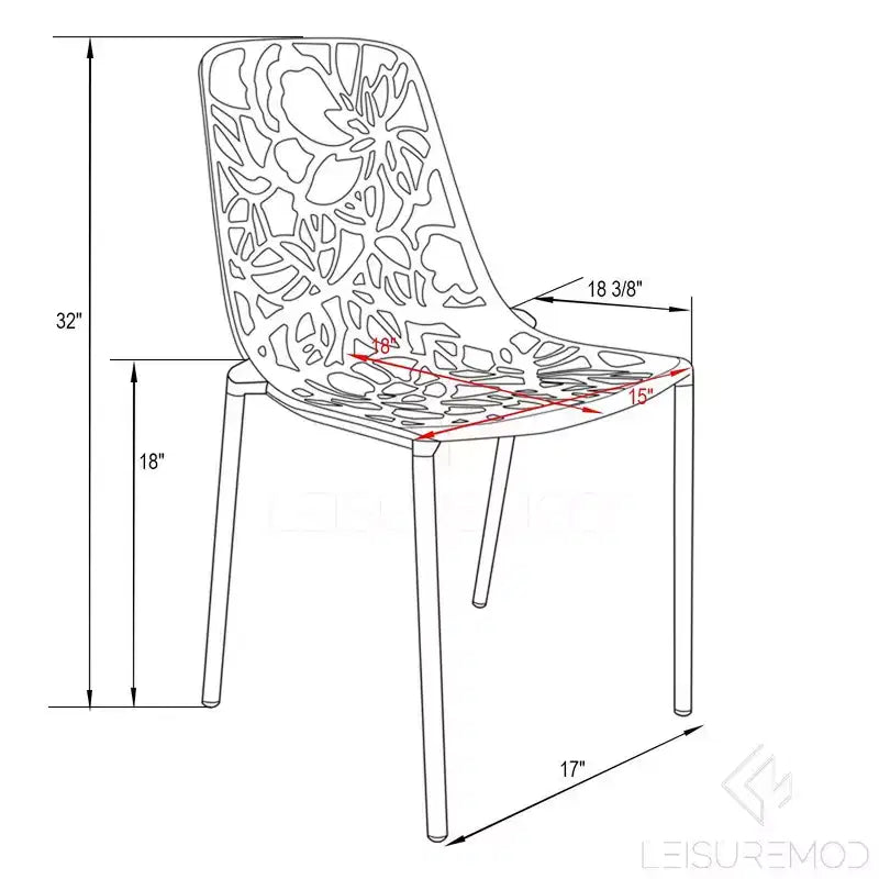 LeisureMod Devon Ensemble de salle à manger d'extérieur 3 pièces en aluminium avec table en verre trempé et 2 chaises empilables motif fleur