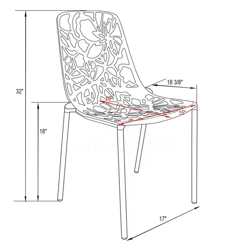LeisureMod Devon Ensemble de salle à manger d'extérieur 3 pièces en aluminium avec table en verre trempé et 2 chaises empilables motif fleur