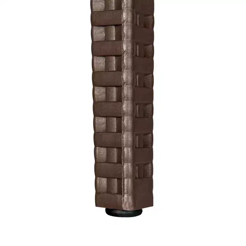 Ensemble de salle à manger d'extérieur rectangulaire 7 pièces LeisureMod Mace Mid-Century avec 4 chaises d'appoint et 2 fauteuils