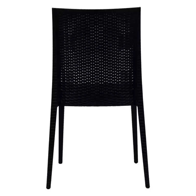 Ensemble de salle à manger d'extérieur rectangulaire 7 pièces LeisureMod Mace Mid-Century avec 4 chaises d'appoint et 2 fauteuils