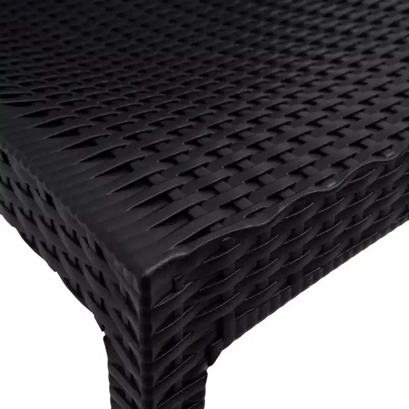 Ensemble de salle à manger d'extérieur rectangulaire 7 pièces LeisureMod Mace Mid-Century avec 4 chaises d'appoint et 2 fauteuils