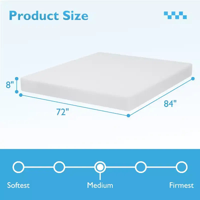 Matelas en mousse à mémoire de forme de 20 cm pour un sommeil frais et un soulagement de la pression / Certifié CertiPUR-US / Matelas roulé / Soulagement de la pression