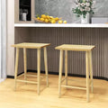 Tabouret de comptoir de 25,5 po avec repose-pieds et cadre en bois massif naturel