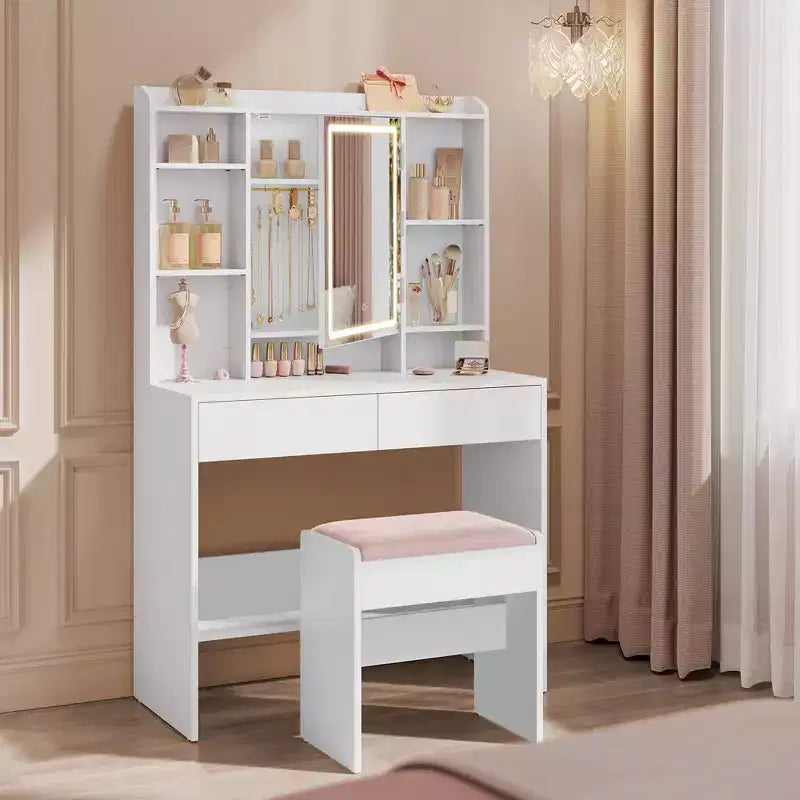 Coiffeuse avec miroir et lumière