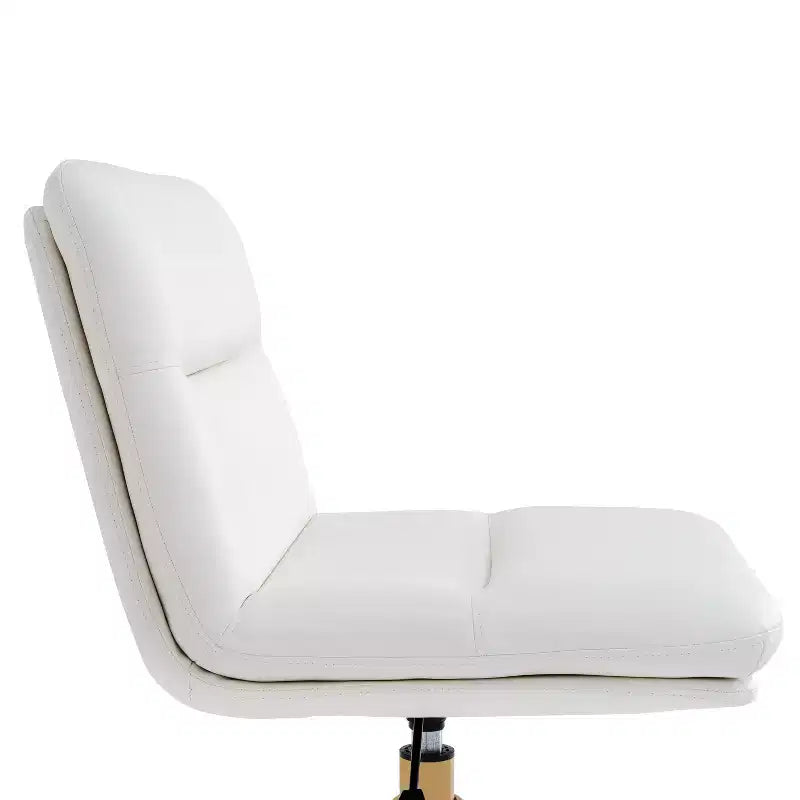 Chaise de bureau pivotante sans accoudoirs à dossier mi-haut avec roulettes, dossier/siège rembourrés et matelassés, hauteur réglable et cadre robuste