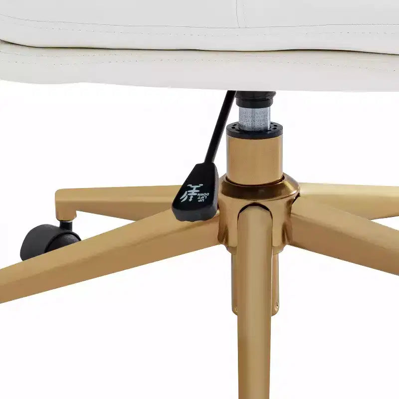 Chaise de bureau pivotante sans accoudoirs à dossier mi-haut avec roulettes, dossier/siège rembourrés et matelassés, hauteur réglable et cadre robuste