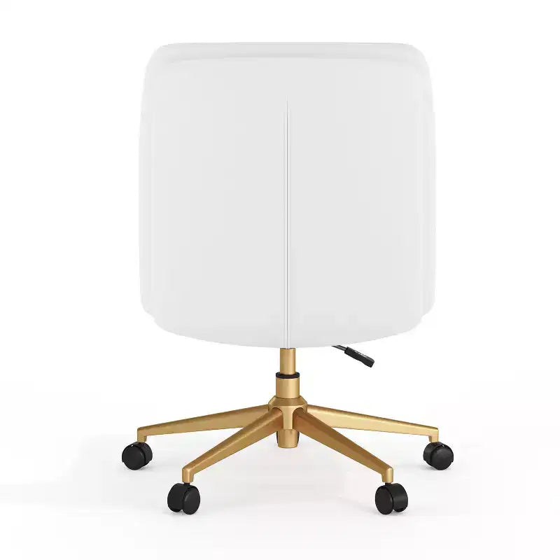 Chaise de bureau pivotante sans accoudoirs à dossier mi-haut avec roulettes, dossier/siège rembourrés et matelassés, hauteur réglable et cadre robuste