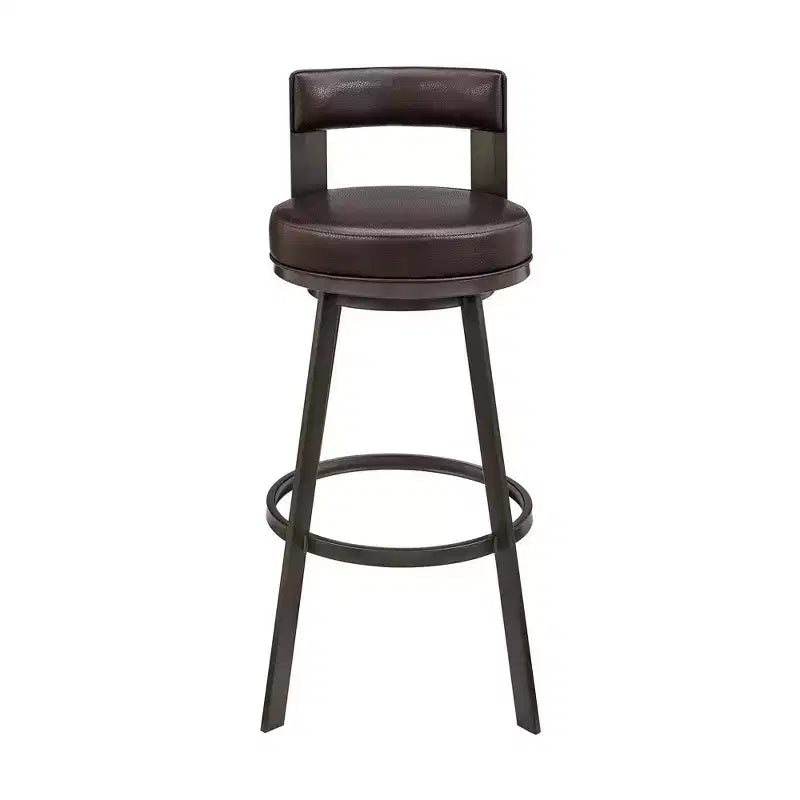 Tabouret de bar à hauteur de comptoir pivotant 26 po en métal avec similicuir