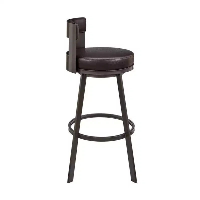 Tabouret de bar à hauteur de comptoir pivotant 26 po en métal avec similicuir