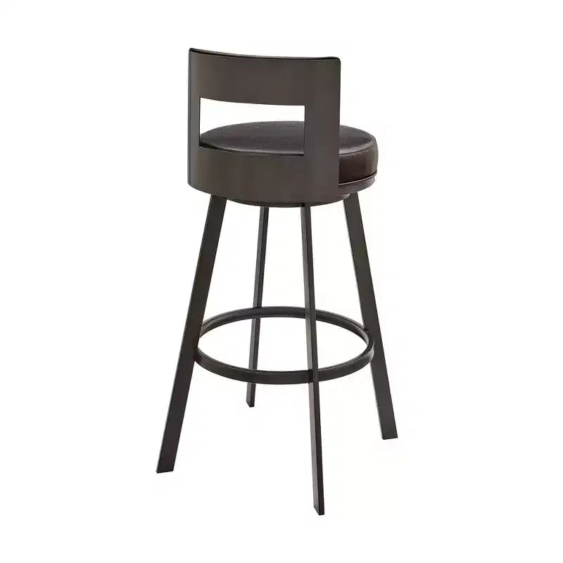Tabouret de bar à hauteur de comptoir pivotant 26 po en métal avec similicuir