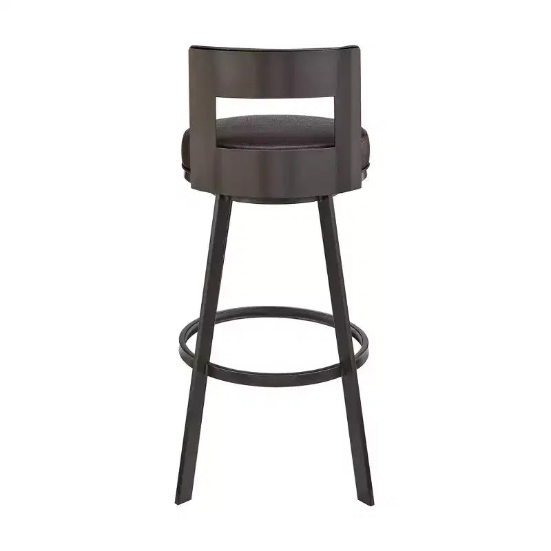 Tabouret de bar à hauteur de comptoir pivotant 26 po en métal avec similicuir