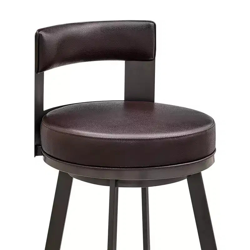 Tabouret de bar à hauteur de comptoir pivotant 26 po en métal avec similicuir