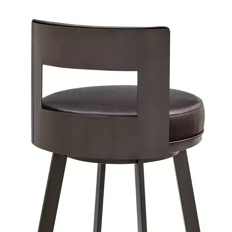 Tabouret de bar à hauteur de comptoir pivotant 26 po en métal avec similicuir