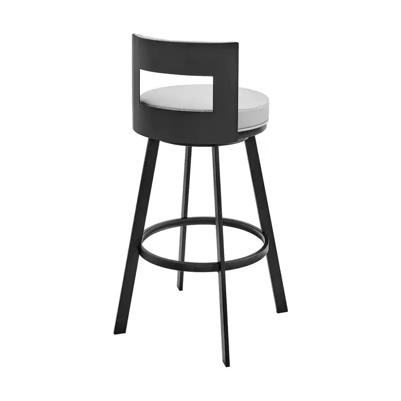 Tabouret de bar à hauteur de comptoir pivotant 26 po en métal avec similicuir