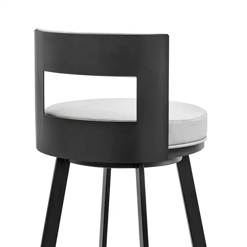 Tabouret de bar à hauteur de comptoir pivotant 26 po en métal avec similicuir