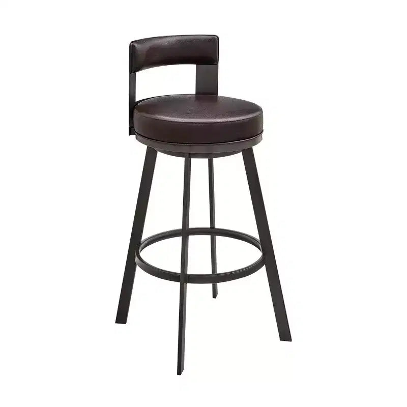 Tabouret de bar à hauteur de comptoir pivotant 26 po en métal avec similicuir