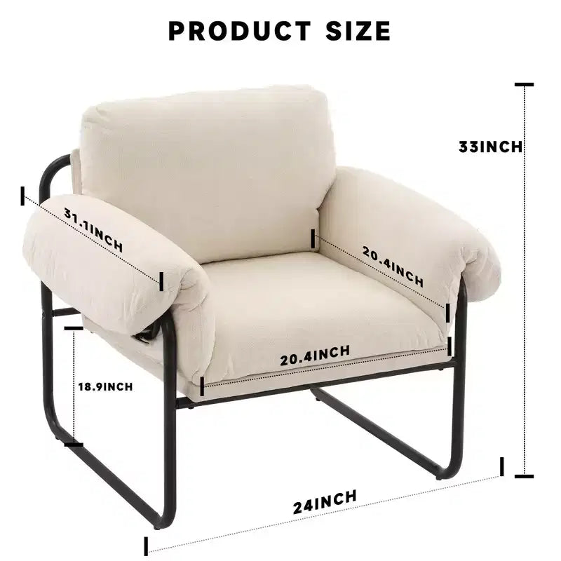 Fauteuil d'appoint en métal et peau de mouton pour chambre à coucher, hall d'accueil, salle de lecture, salon