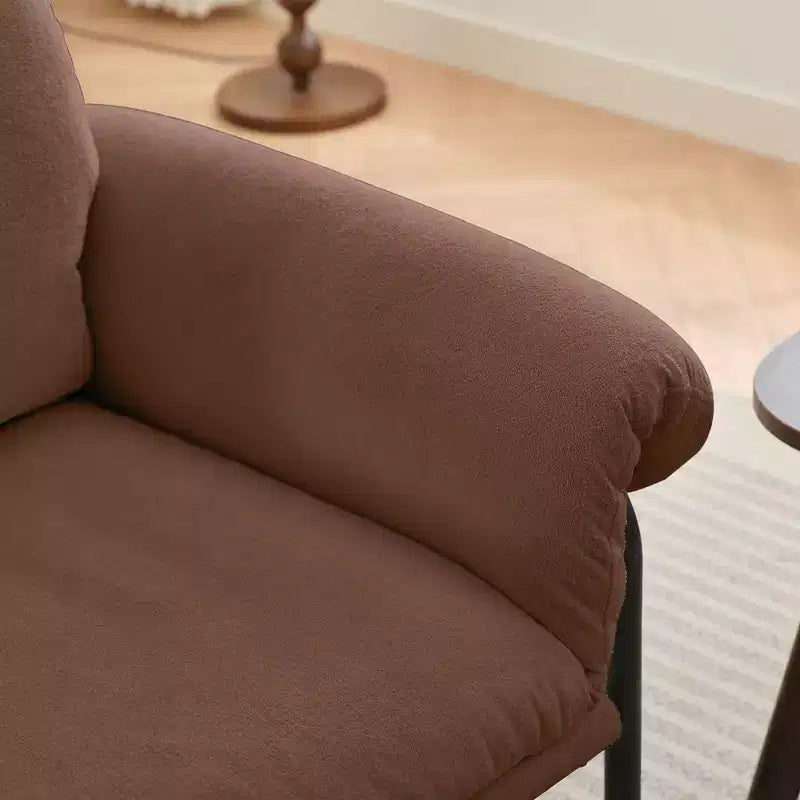 Fauteuil d'appoint en métal et peau de mouton pour chambre à coucher, hall d'accueil, salle de lecture, salon