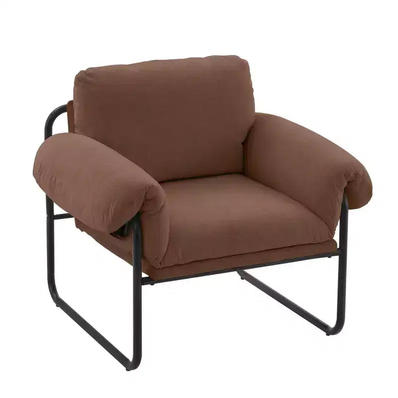 Fauteuil d'appoint en métal et peau de mouton pour chambre à coucher, hall d'accueil, salle de lecture, salon