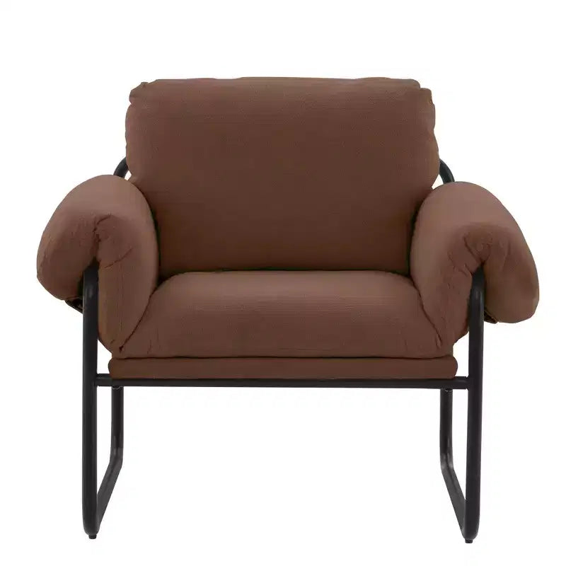 Fauteuil d'appoint en métal et peau de mouton pour chambre à coucher, hall d'accueil, salle de lecture, salon