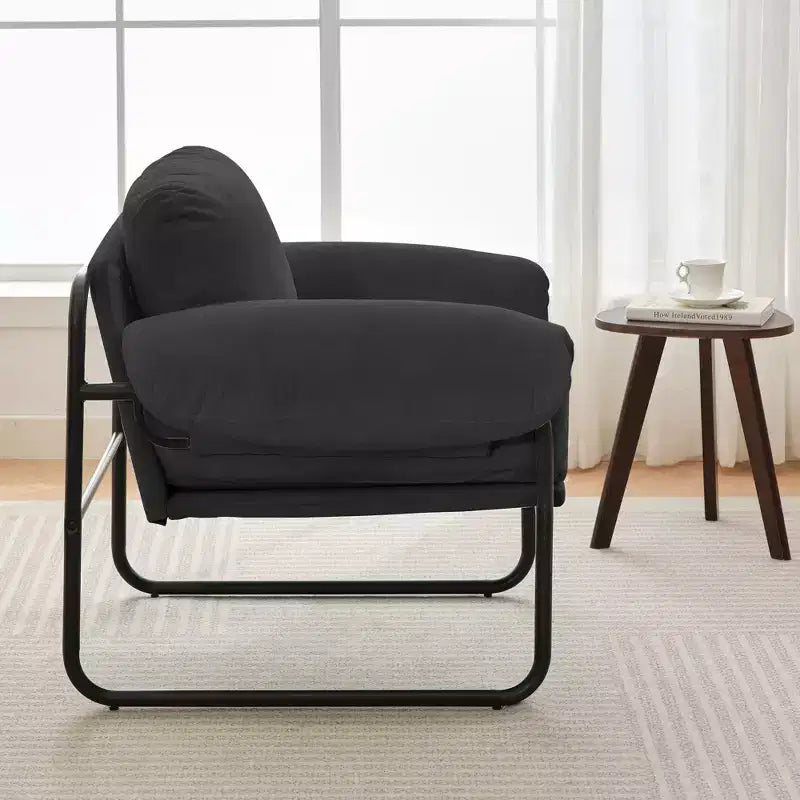 Fauteuil d'appoint en métal et peau de mouton pour chambre à coucher, hall d'accueil, salle de lecture, salon
