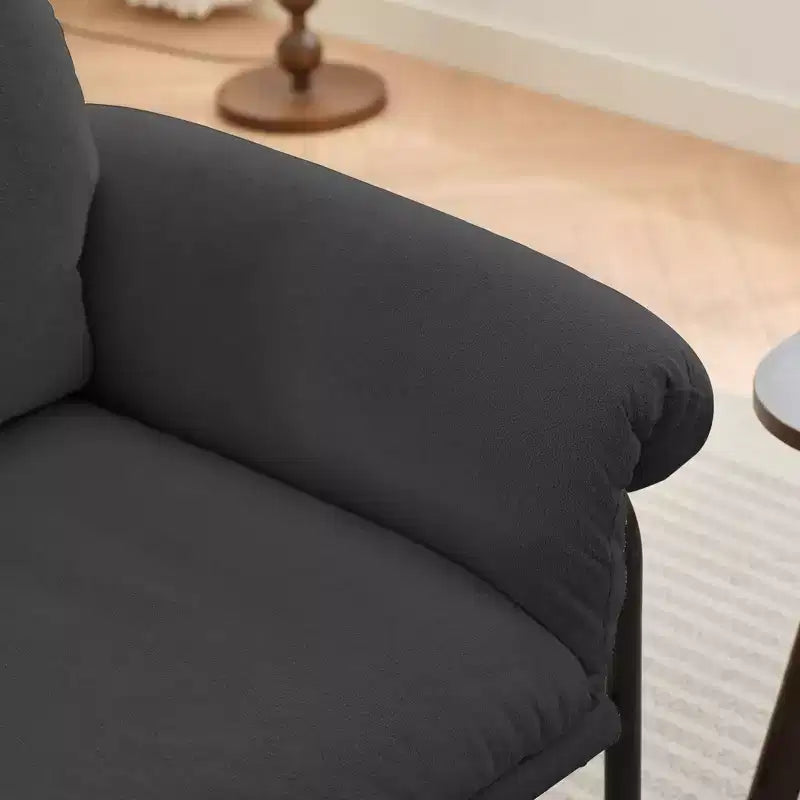 Fauteuil d'appoint en métal et peau de mouton pour chambre à coucher, hall d'accueil, salle de lecture, salon