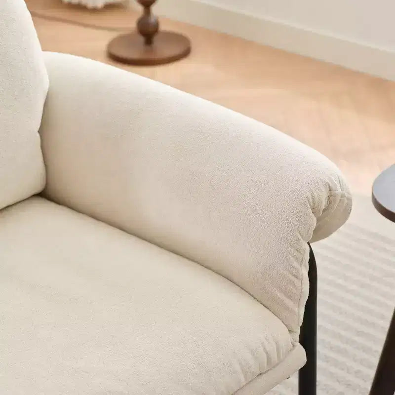 Fauteuil d'appoint en métal et peau de mouton pour chambre à coucher, hall d'accueil, salle de lecture, salon